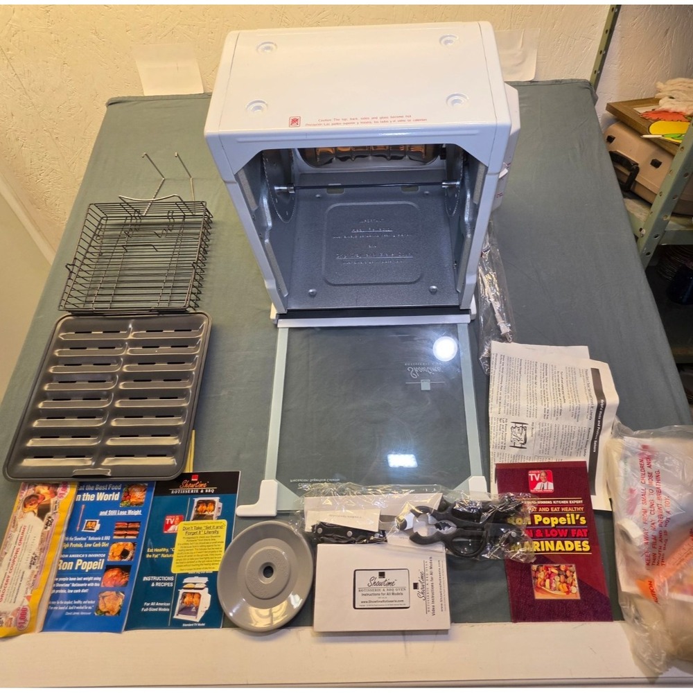 Ronco Showtime Rotisserie & BBQ Oven Complete with Accessories Works Tested
